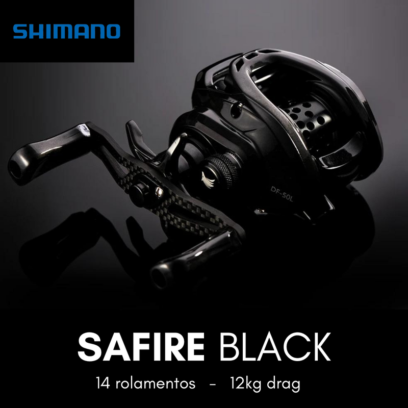 Carretilha Shimano Safire Black - 14 Rolamentos - 12kg Drag